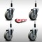Service Caster 4'' SS Gray Poly Wheel Swivel 7/8'' Expanding Stem Caster Set, 4PK SCC-SSEX20S414-PPUB-78-4 - alternate 2